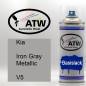 Preview: Kia, Iron Gray Metallic, V5: 400ml Sprühdose, von ATW Autoteile West.